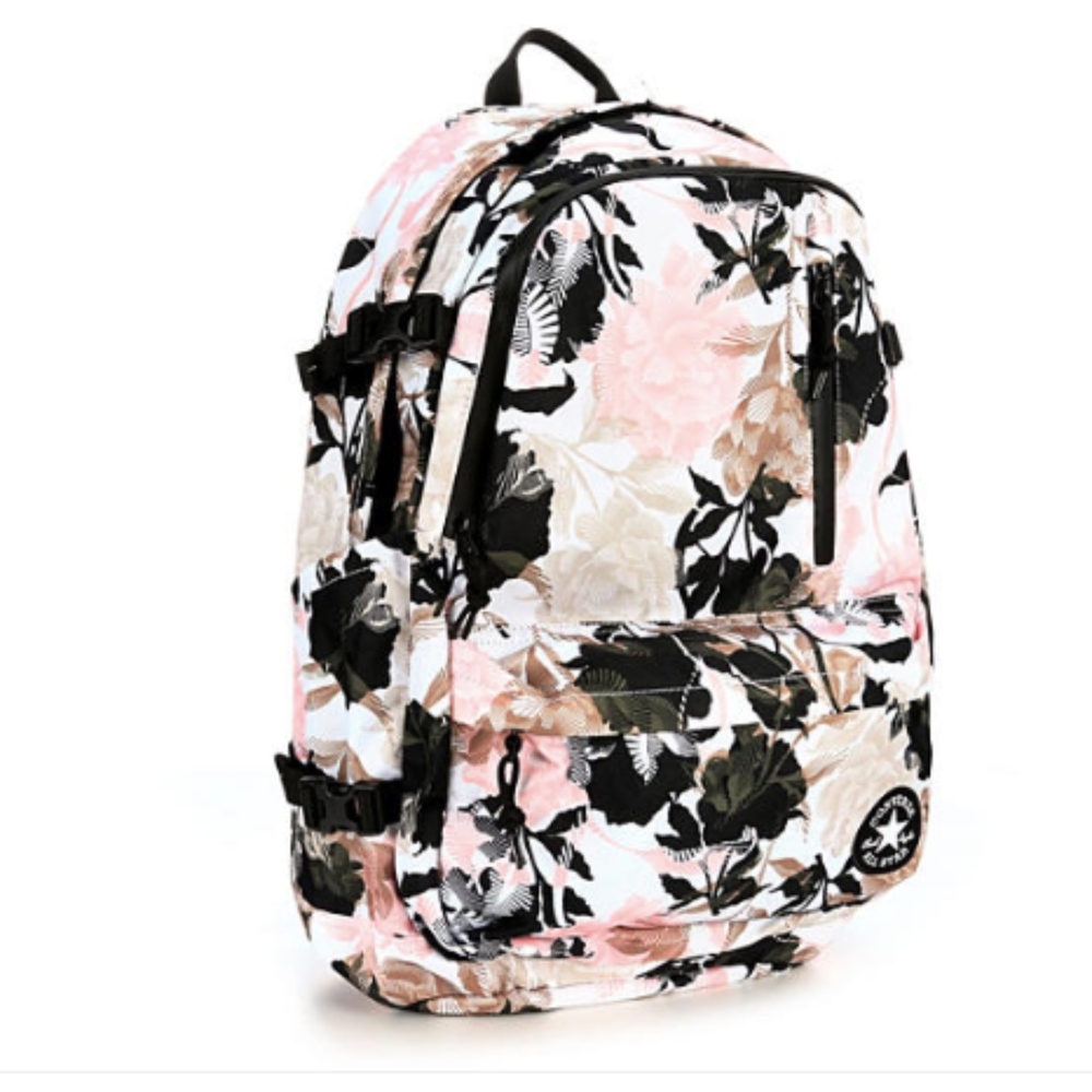 Converse Pink Floral & Olive Green Backpack - Picture 2 of 8